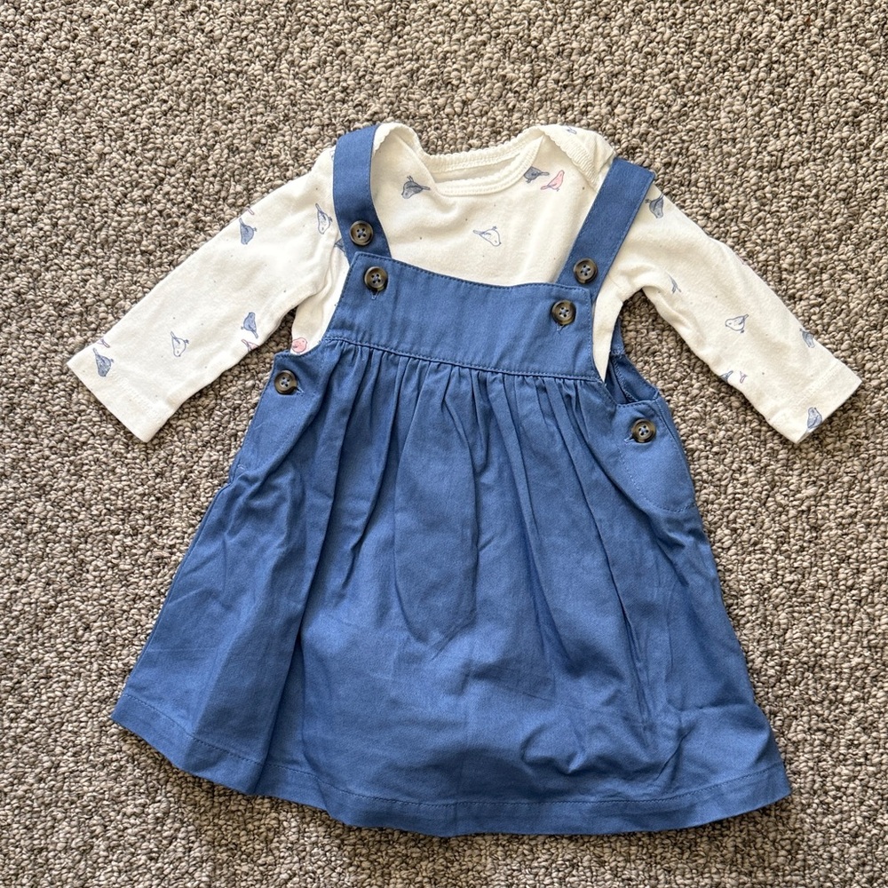 Carters dress outfit blue birds